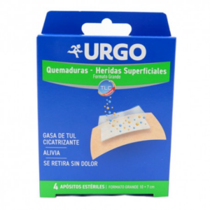 URGO QUEMADURAS HERIDAS SUPERFICIALES  4 APOSITOS FORMATO GRANDE