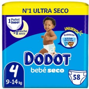 PAÑAL DODOT AZUL BEBE SECO 58UD T4