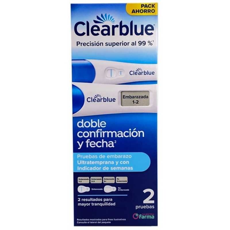 TEST DE EMBARAZO ULTRATEMPRANA + TEST DE EMBARAZO CON INDICADOR DE SEMANAS CLEARBLUE 2 UNIDADES PACK