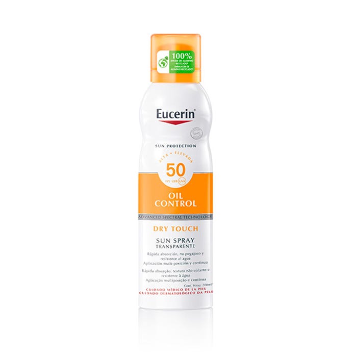 EUCERIN SUN PROTECTION 50 SPRAY TRANSPARENTE DRY TOUCH SENSI