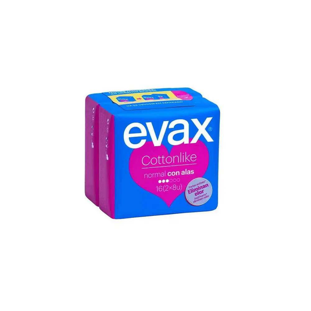 COMPRESAS EVAX COTTONLIKE NORMAL ALAS 16 U