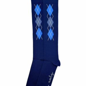 Maly Medias de Compresión Rombos Azul Talla 40-43