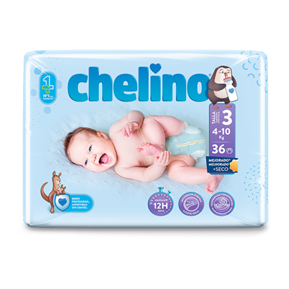 Chelino Fashion & Love Pañales Talla 3 (4-10 kg) 36 Unidades