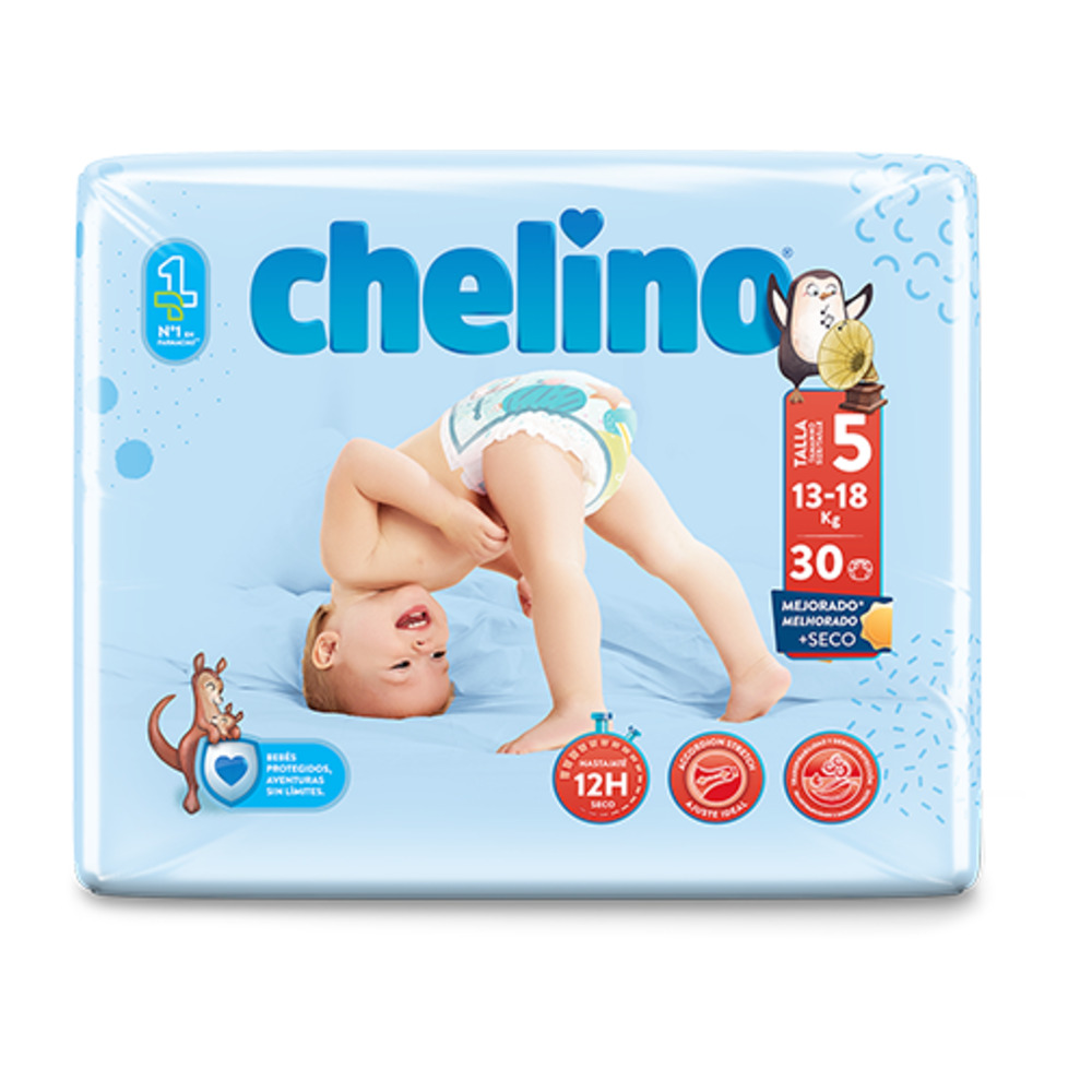 Chelino Fashion & Love Pañales Talla 5 (13-18 kg) 30 Unidades